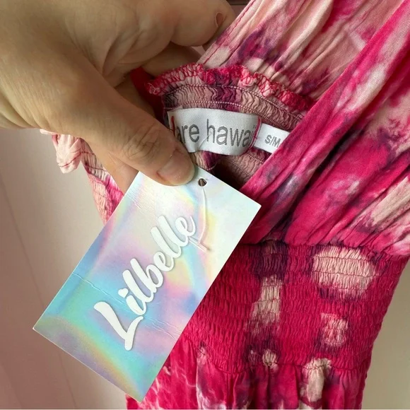 NWT Tiare Hawaii Dahlia Jumpsuit Pink Tie Dye Sz S/M